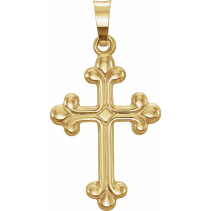 14K Yellow Gold Hollow Cross Pendant