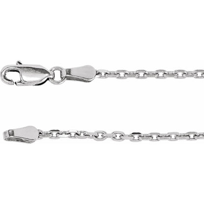 Sterling Silver Diamond-Cut Cable 24" Chain (CH524)