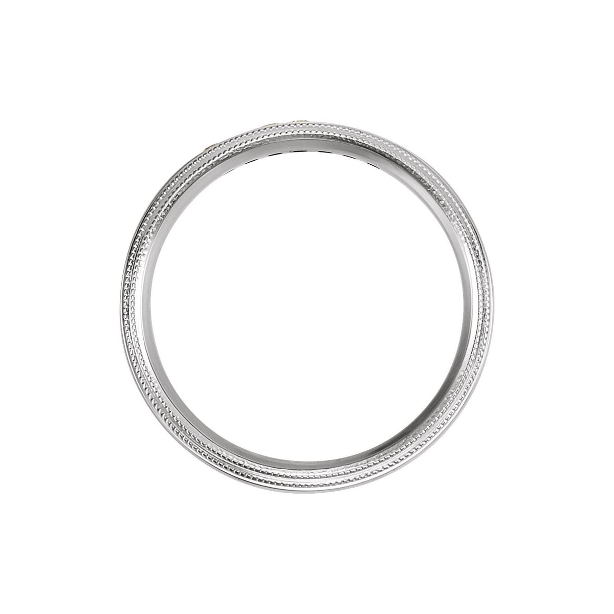 1/6 CTW Natural Diamond Double Milgrain Edge Comfort-Fit Half Round Band, 5 mm