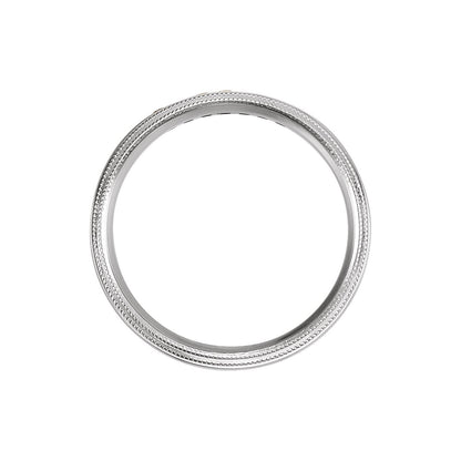 1/6 CTW Natural Diamond Double Milgrain Edge Comfort-Fit Half Round Band, 5 mm, Style 2