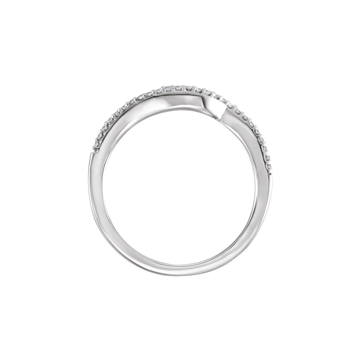 14K White Gold 1/8 CTW Natural Diamond Band, 1.55 mm