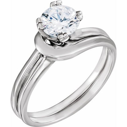 14K X1 White Gold Band, 6.5 mm