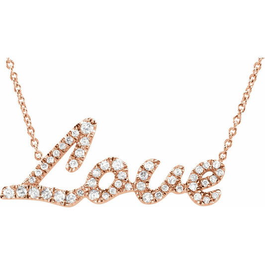 14K Rose Gold 1/4 CTW Natural Diamond 18" Necklace