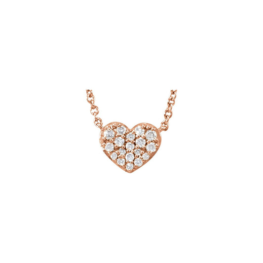 14K Rose Gold 1/10 CTW Natural Diamond Heart 18" Necklace