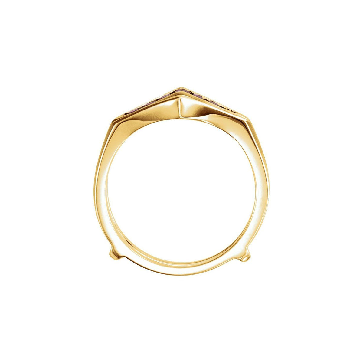 14K Yellow Gold Natural Ruby Ring Guard, Style 3