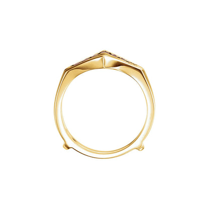 14K Yellow Gold Natural Ruby Ring Guard, Style 3