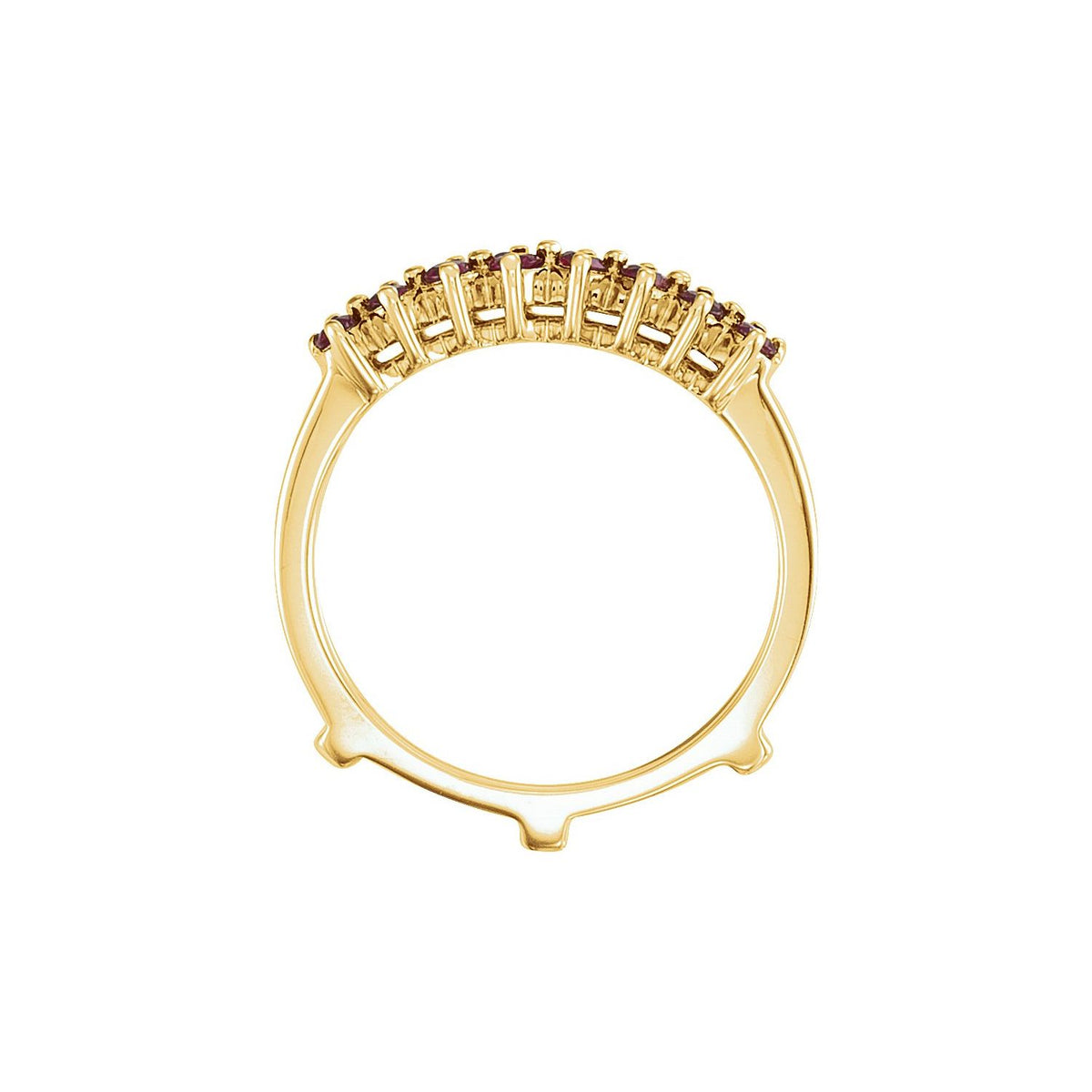 14K Yellow Gold Natural Ruby Ring Guard