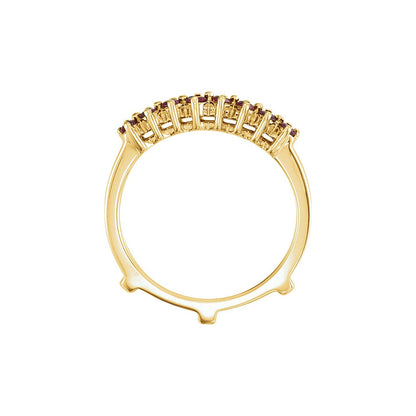 14K Yellow Gold Natural Ruby Ring Guard