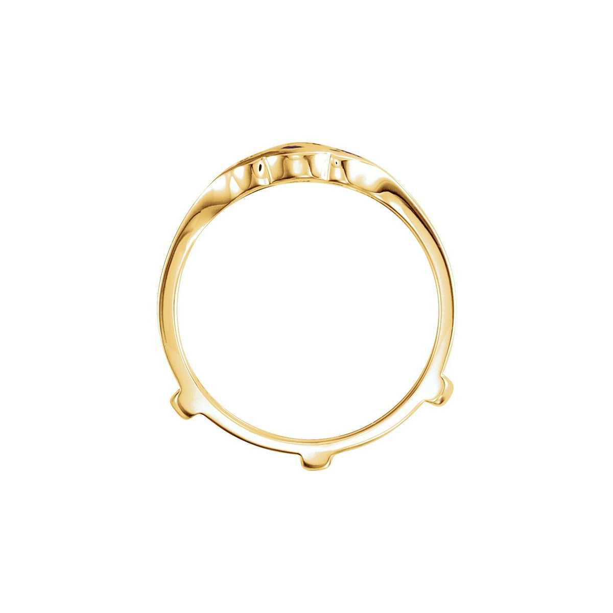 14K Yellow Gold Natural Ruby Ring Guard, Channel-Set