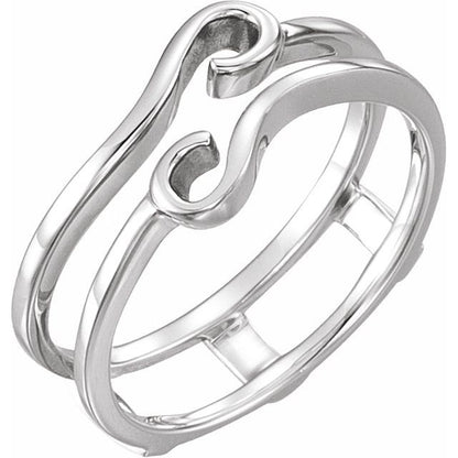 14K White Gold Ring Guard