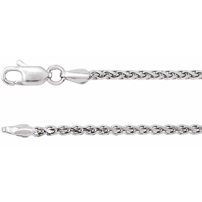 Sterling Silver Diamond-Cut Wheat 18" Chain (CH521)