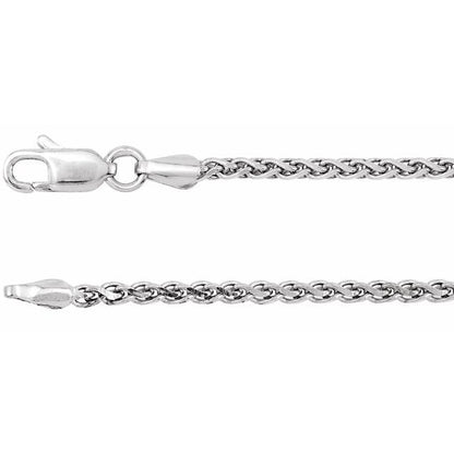 Sterling Silver Diamond-Cut Wheat 20" Chain, 2 mm