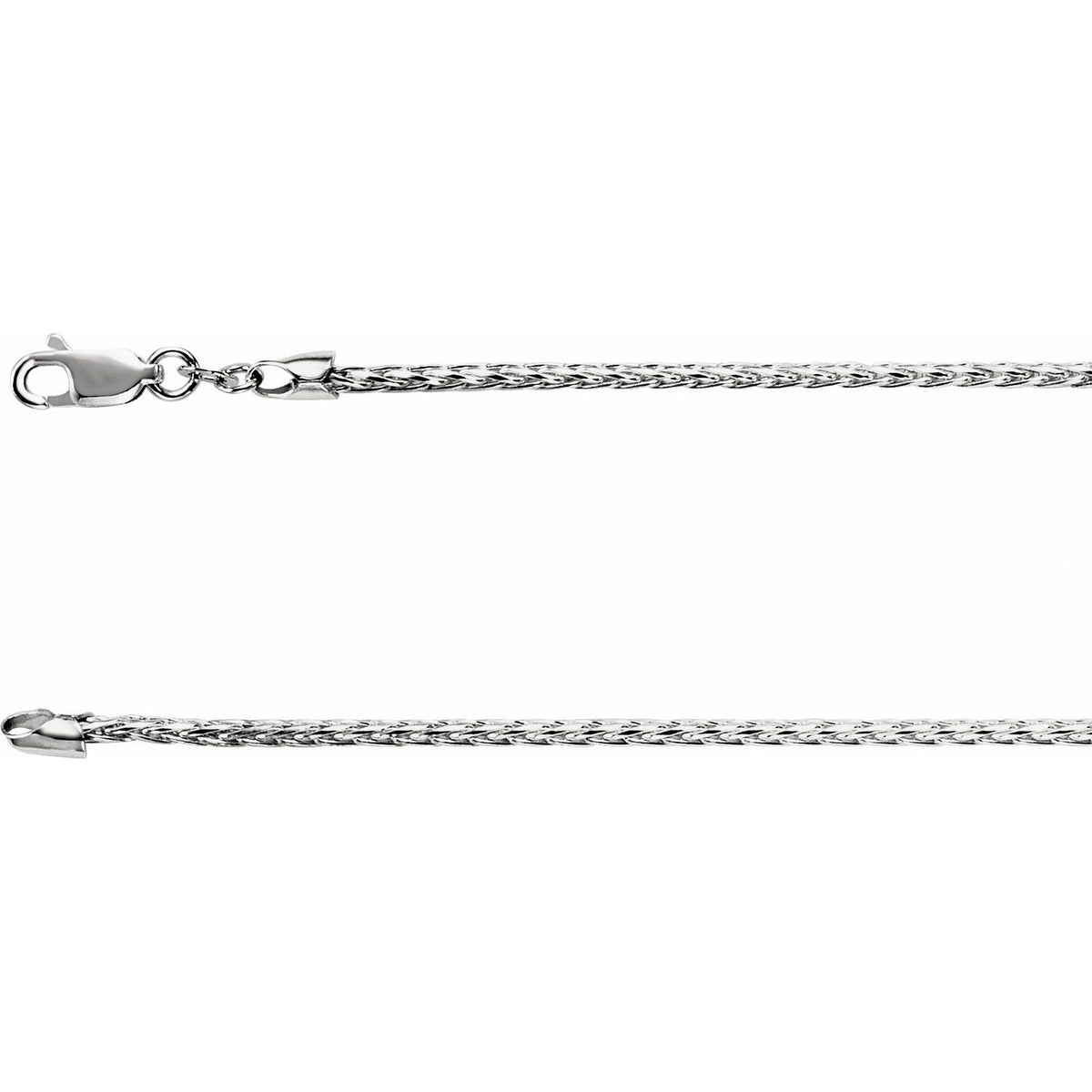 Sterling Silver Diamond-Cut Wheat 24" Chain