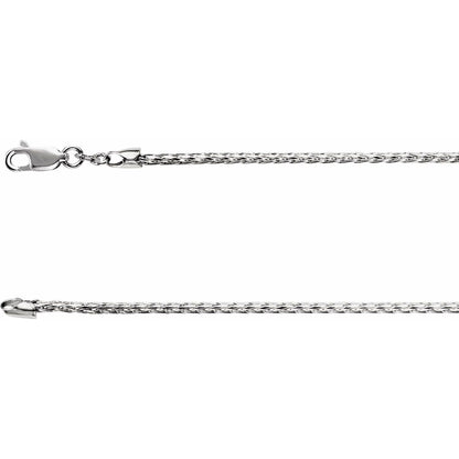 Sterling Silver Diamond-Cut Wheat 24" Chain