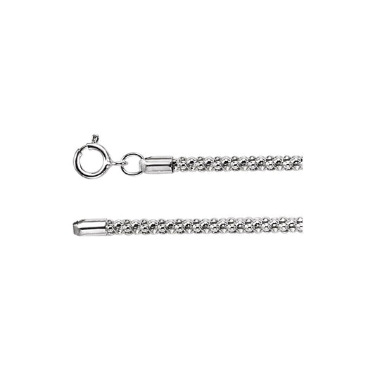 Sterling Silver Popcorn 20" Chain