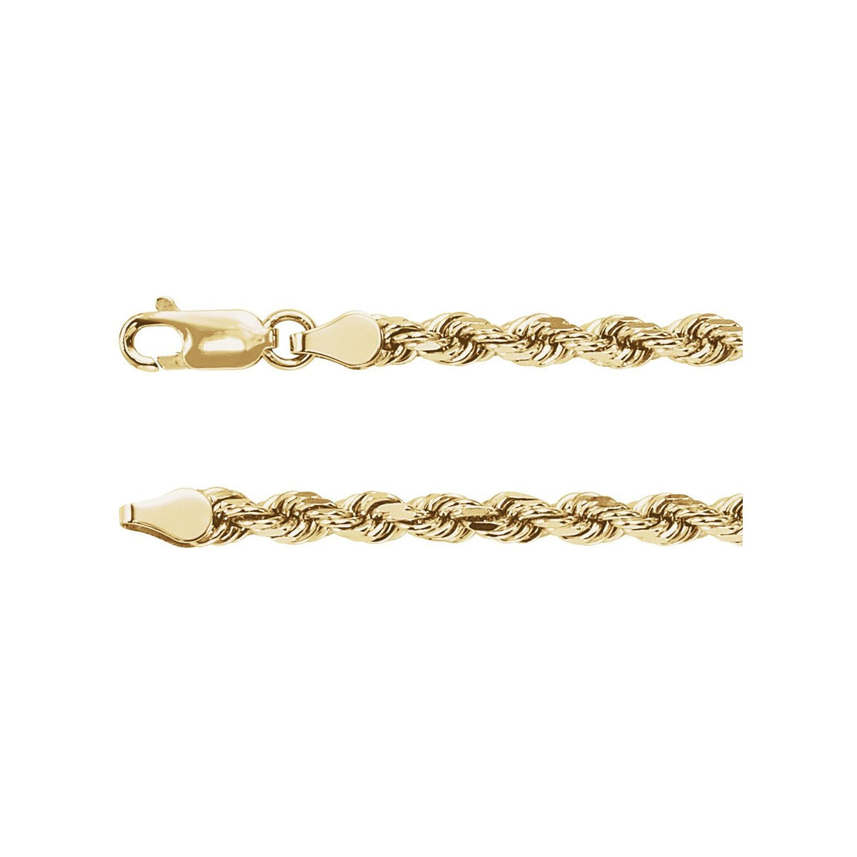 14K Yellow Gold Diamond-Cut Rope 24" Chain (CH946)