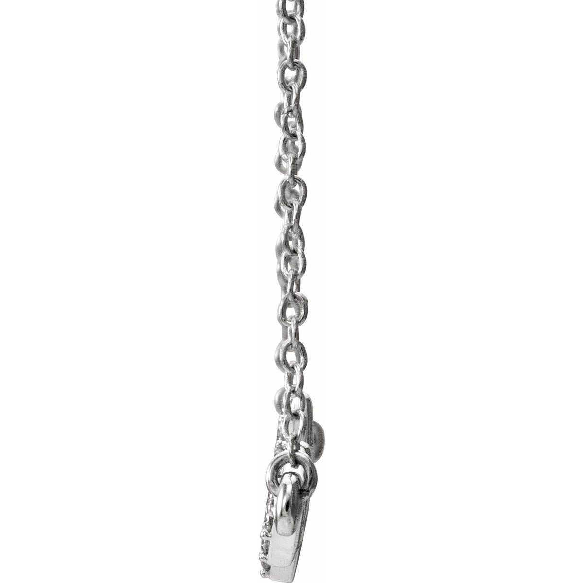 14K White Gold 1/6 CTW Natural Diamond Heartbeat 16-18" Necklace