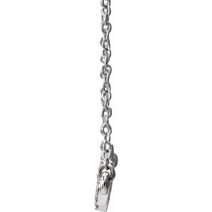 14K White Gold 1/6 CTW Natural Diamond Heartbeat 16-18" Necklace