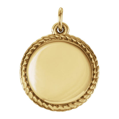Engravable Round Rope Charm/Pendant