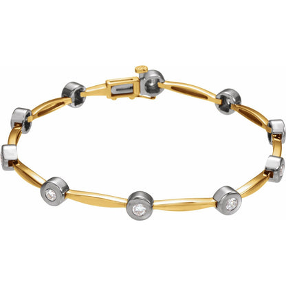 14K White Gold 1 CTW Lab-Grown Diamond Line 7 1/4" Bracelet