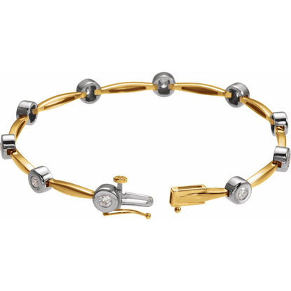 14K White Gold 1 CTW Lab-Grown Diamond Line 7 1/4" Bracelet