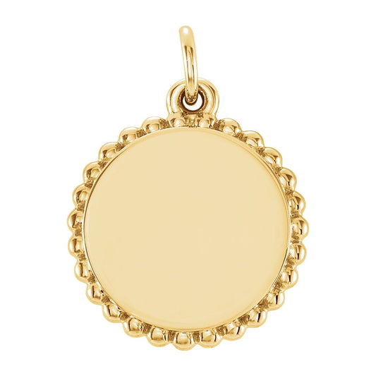Engravable Beaded Charm/Pendant