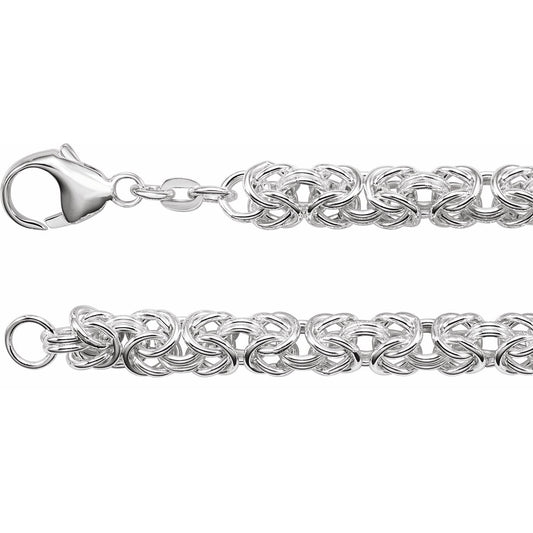 Sterling Silver Byzantine 18" Chain