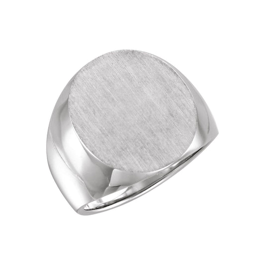 Sterling Silver Oval Signet Ring, 20 x 17 mm