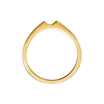 14K Yellow Gold Band, Accented Engagement