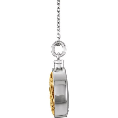 14K Yellow Gold-Plated Sterling Silver Celtic-Inspired Ash Holder 18" Necklace