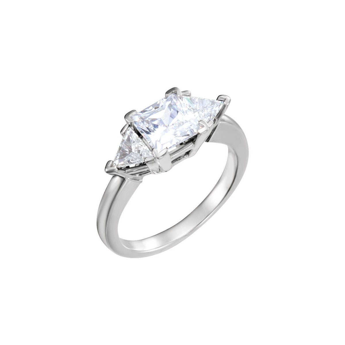 Band for 4x4 mm Square Ring, Three-Stone Engagement
