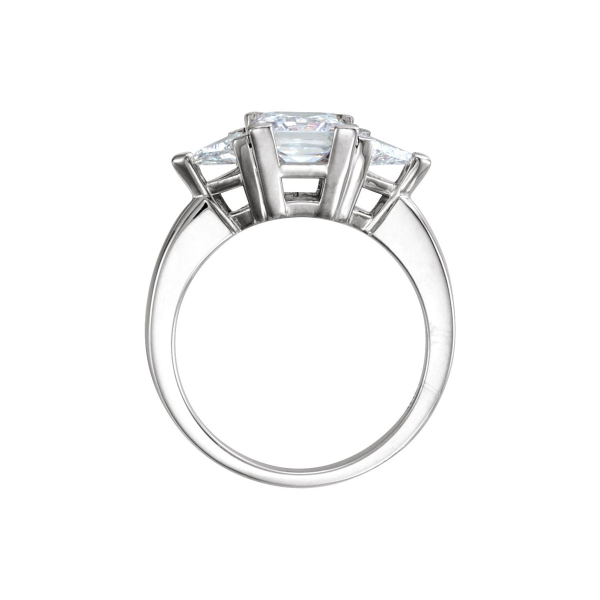 Band for 4x4 mm Square Ring, Three-Stone Engagement
