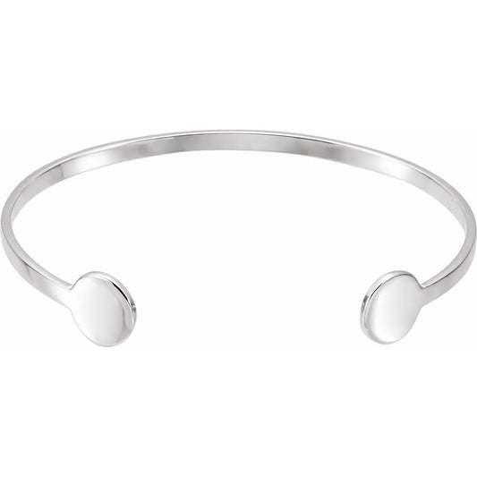 Sterling Silver Engravable Cuff 6 3/4" Bracelet