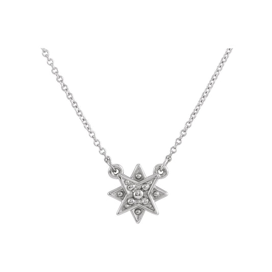 Sterling Silver Star 16-18" Necklace
