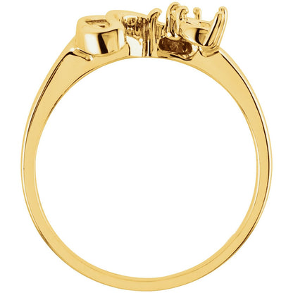 14K Yellow Gold Natural Blue Sapphire & .07 CTW Natural Diamond Ring