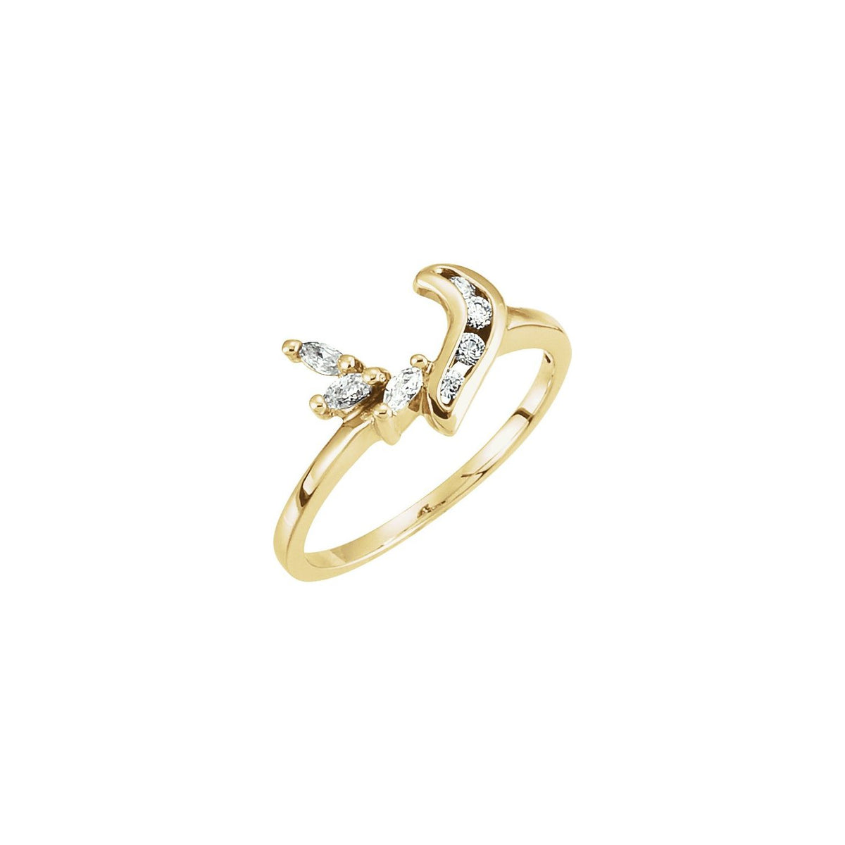14K Yellow Gold Natural Blue Sapphire & .07 CTW Natural Diamond Ring