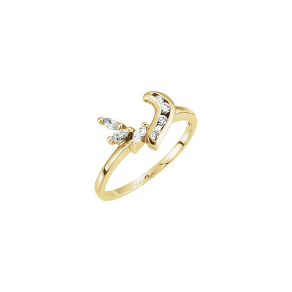 14K Yellow Gold Natural Blue Sapphire & .07 CTW Natural Diamond Ring