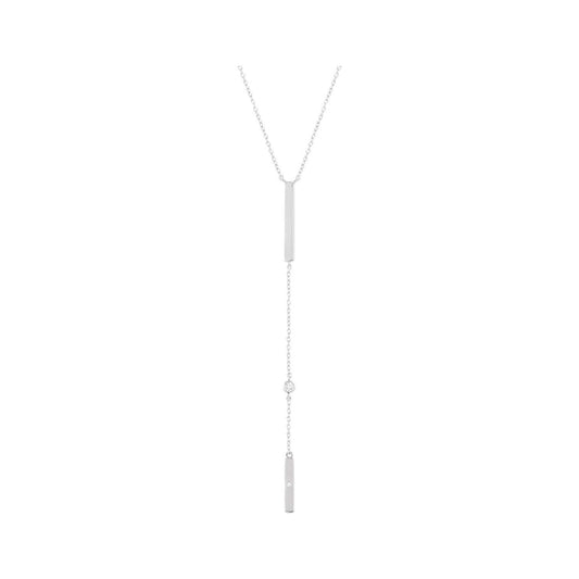 .06 CTW Natural Diamond Bar 16-18" Necklace