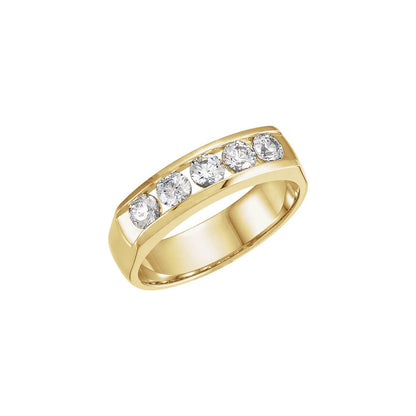 14K Yellow Gold 9/10 CTW Natural Diamond Band