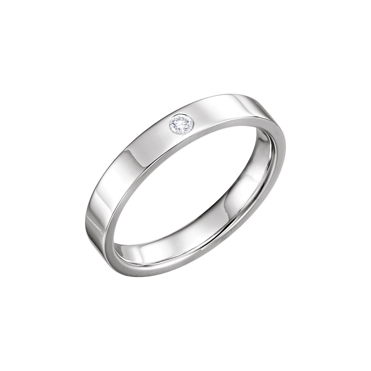.015 CT Natural Diamond Comfort-Fit Flat Band, 2.5 mm