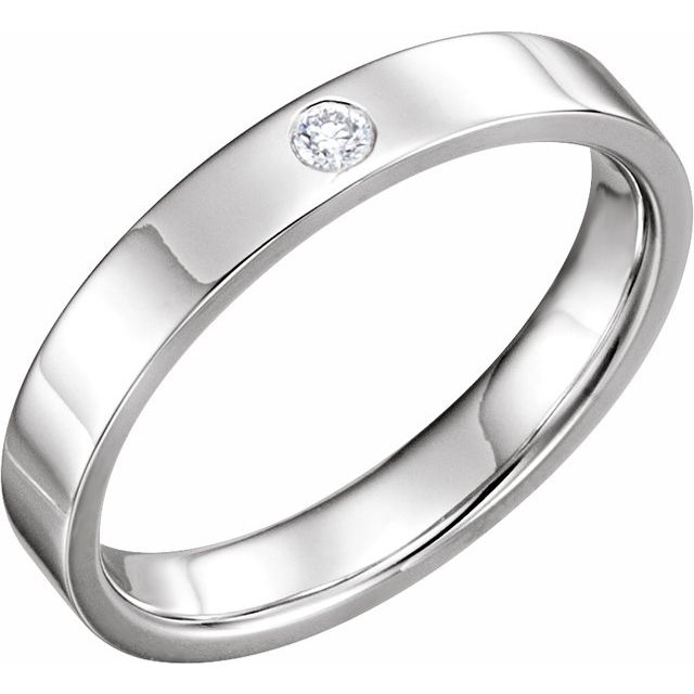.015 CT Natural Diamond Comfort-Fit Flat Band, 2.5 mm, Accented