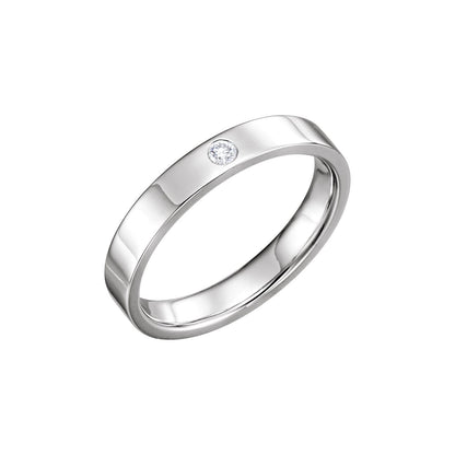 .015 CT Natural Diamond Comfort-Fit Flat Band, 2.5 mm