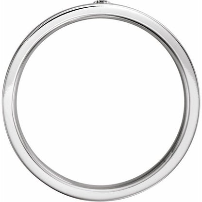 .015 CT Natural Diamond Comfort-Fit Flat Band, 2.5 mm, Accented