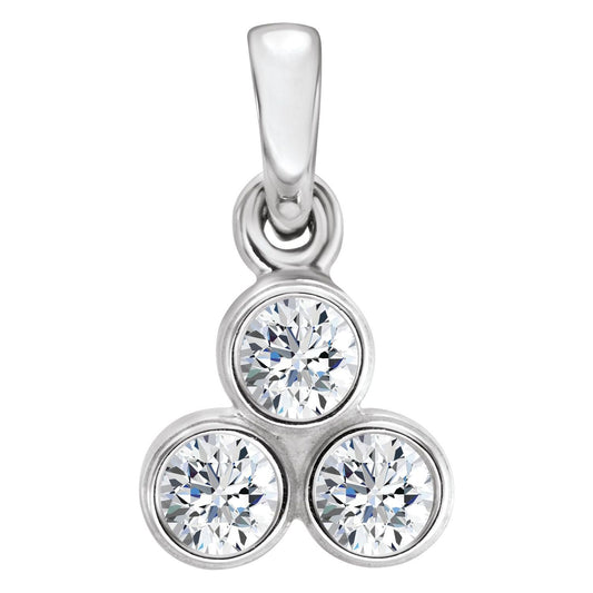 1/5 CTW Natural Diamond Three-Stone Pendant