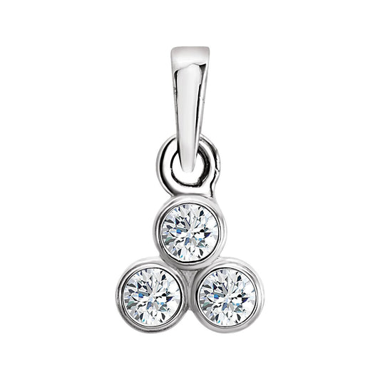 1/10 CTW Natural Diamond Three-Stone Pendant