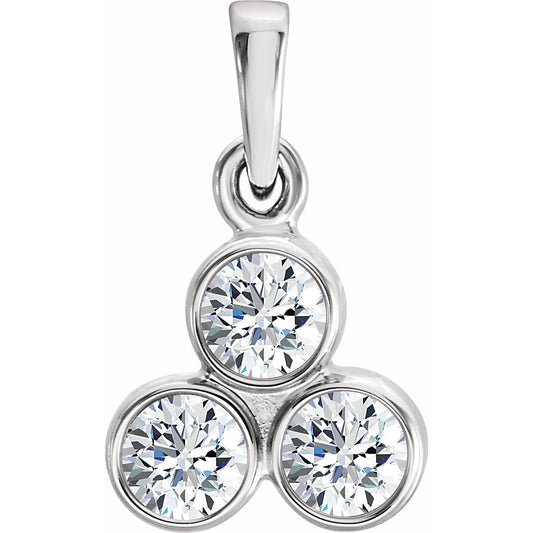 1/3 CTW Natural Diamond Three-Stone Pendant