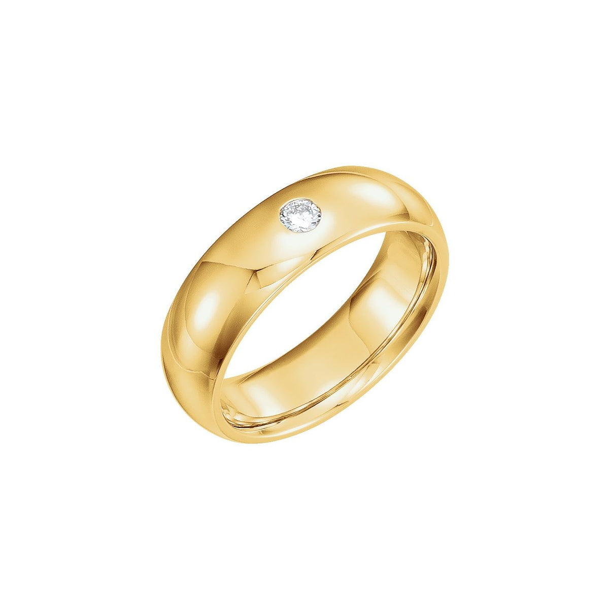 1/10 CT Natural Diamond Gypsy-Set Comfort-Fit Band