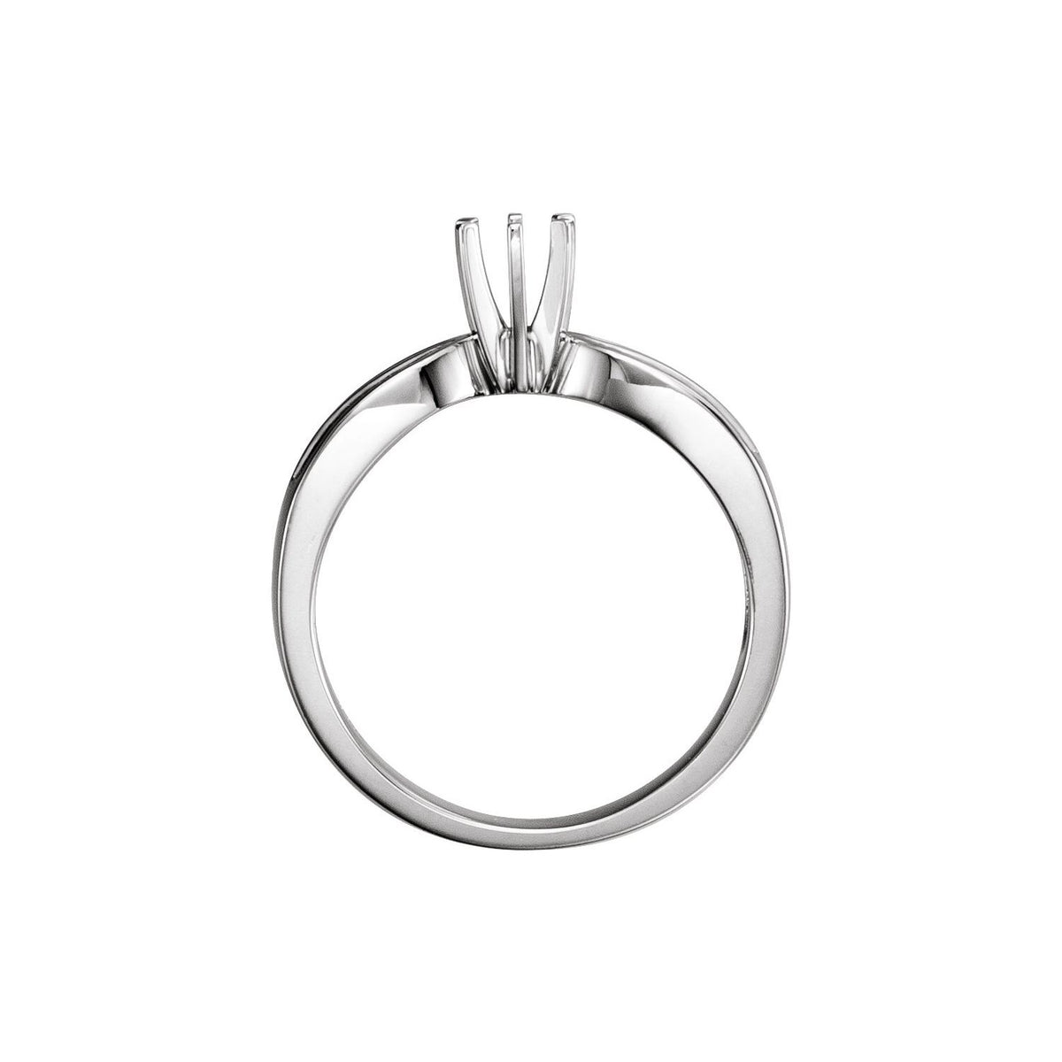 14K White Gold Band, Accented Engagement