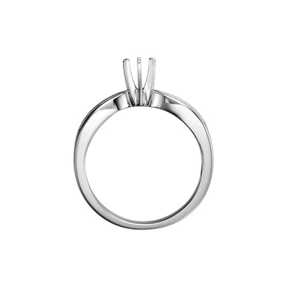 14K White Gold Band, Accented Engagement