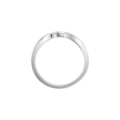 14K White Gold Band, Accented Engagement